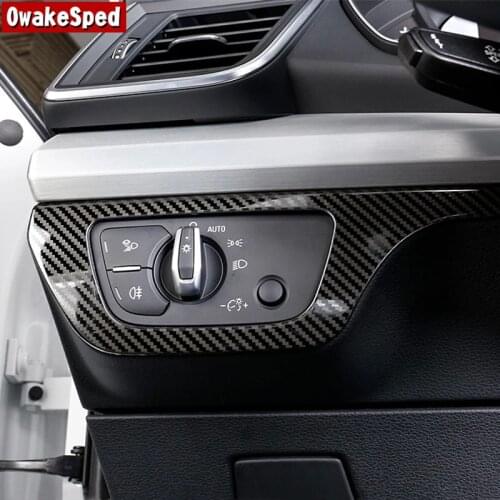 For Audi Q5 FY 2018 2019 LHD Stainless Steel Interior Accessories Headlight Control Frame Decoration Decals Car Styling