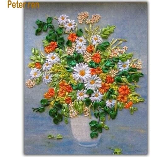 Diamond embroidery Diy Diamond painting cross stitch Daisy Bouquet full 3d Square mosaic icon Diamond pattern Crafts Needlework