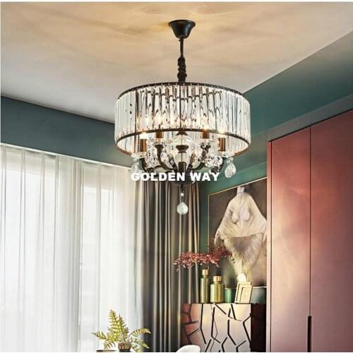 Free Shipping Modern Nordic Black Pendant lamp LED lamp led lustre light Black Crystal Hanging light dining room Home Decoration