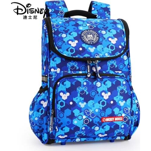 Disney Mickey Mouse Backpack Large Waterproof Backpack Children Ridge Protection Burden Relieving Lightweight Bag