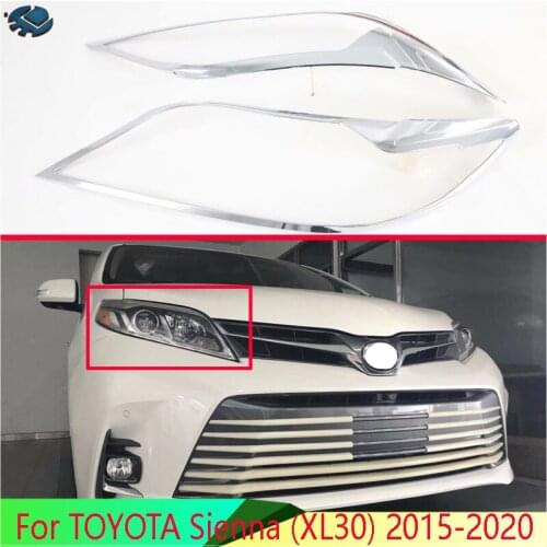 For TOYOTA Sienna (XL30) 2015-2020 Car Accessories ABS Chrome Front Head Light Headlight Lamp Cover Trim Molding Frame