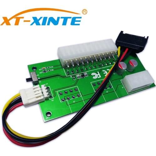 Dual Power Adapter Card Riser Convertor with Manual Switch 24Pin Power Supply Sync Cable Wire Multi-Power Launcher for BTC Miner