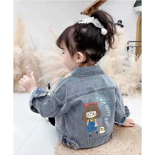 Baby Girls Denim Jacket Jeans 2021 Spring Autumn Cute Cartoon Childrens Coat Girl Jacket Windbreaker For Kids Windbreaker