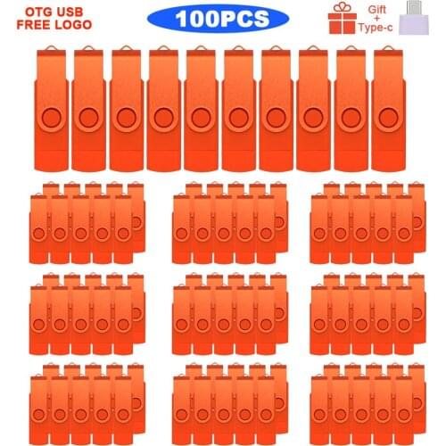 100pcs/lot OTG custom logo USB Flash drive cle 64G USB 2.0 pen drive 4g 8g 16g 32g 128g micro usb memory storage devices U disk