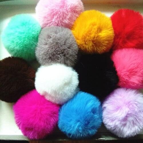 FUYIER 12 pcs Soft Pompons Faux Beaver Rabbit Fur Ball DIY Jewelry Parts Making Pendant For Chain Curtain Tassel Handmade Crafts