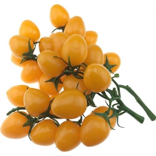 Gresorth 2 Pack Artificial Yellow Cherry Tomatoes Decoration Fake Tomato Home Kitchen Party Christmas Display