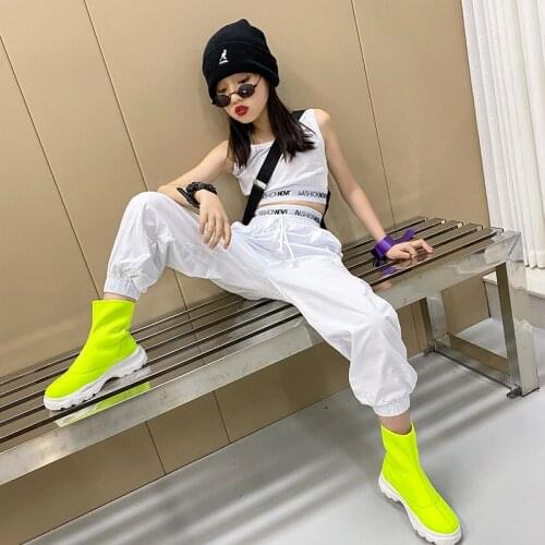 Baby girl jazz performance clothing suit 2021 summer new vest casual pants hip-hop performance clothing two-piece fashion boy