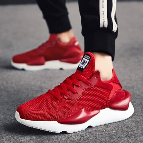 Mens Casual Shoes Flying Weave Super Light Running Shoes Lace-up Sneakers Outdoor Jogging Breathable Walking Mesh Sneakers Men