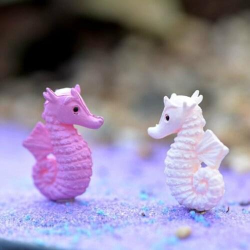 Miniatures Ocean Landscape Seahorse Animals Figurine Home Decoration Accessories Fairy House Garden Office Desk Cake Decor DIY