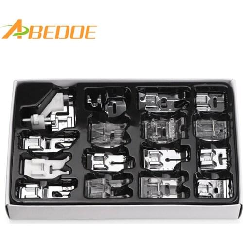 16pcs Feet Kit Set With Box Brother Singer Sewing Machine Presser Foot Janom Sewing Machines Foot Tools Accessory Sewing Tool