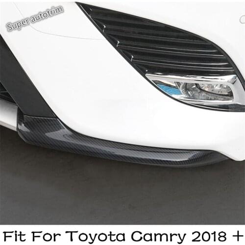 Lapetus Accessories Exterior Front Face Bumper Corner Angle Protection Strip Cover Trim Fit For Toyota Camry 2018 - 2021 ABS