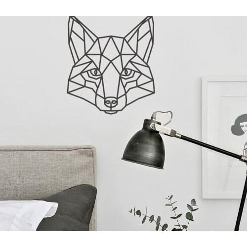 Fox Wall Decal Kids Rooms Geometric Fox Head Sticker Bedroom Removable Polygon Shape Animal Decals Mural Animal Tattoo D729
