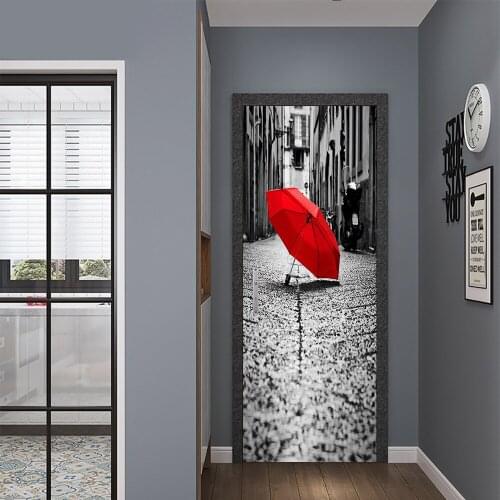 Rain lane Antivir DIY Door Wall Stickers Home Decor Living Room Kids Room Porch Art Mural Waterproof Peel & Stick PVC Wallpaper