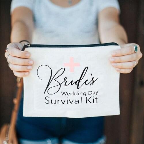 Brides Wedding Day Survival Emergency Hangover Kit makeup bag Bachelorette hen party Bridal shower Getting Married Gift present