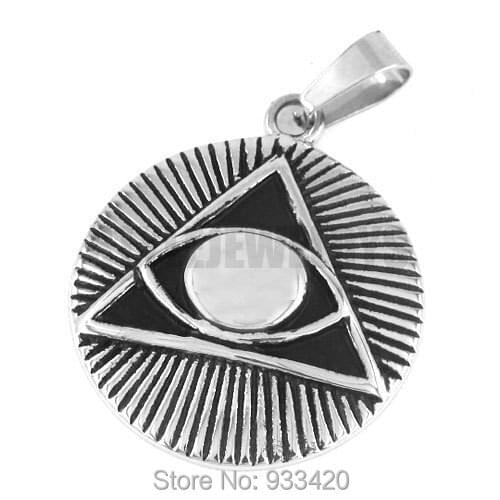 Wholesale The Universal Eye Masonic Pendant Stainless Steel Jewelry Sunshine Freemasonry Masonic Biker Mens Women Pendant 319B