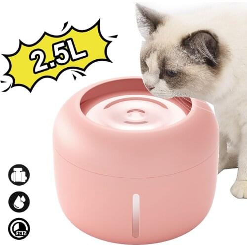 2.5L Pet Drinking Fountain Automatic Drinker Dog Cat Feeding Water Flowing Fountains Kitten Drinking Bowl