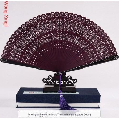 All bamboo fan carved Chinese style folding fan womens classical female fan dance ancient style fan gift fan