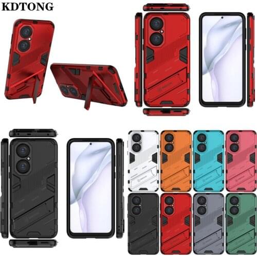 Shockproof Armor Phone Case sFor Huawei P50 Pro Capa Hidden Magnetic Kicksthand Soft TPU Hard PC Hybrid Protection Back Cover