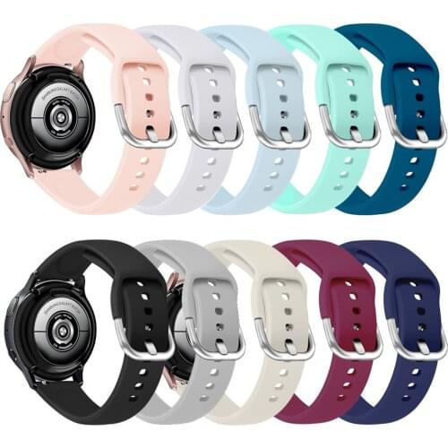 20mm Soft Silicone Watchband for Samsung Galaxy Watch 42mm Active2 40mm 44mm Sport Strap Band for Gear S2 Active 2 Huami Amazfit