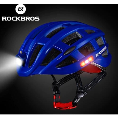 ROCKBROS Light Cycling Helmet Bike Ultralight Integrally-molded Mountain Road Bicycle MTB Helmets Waterproof Rechargeable