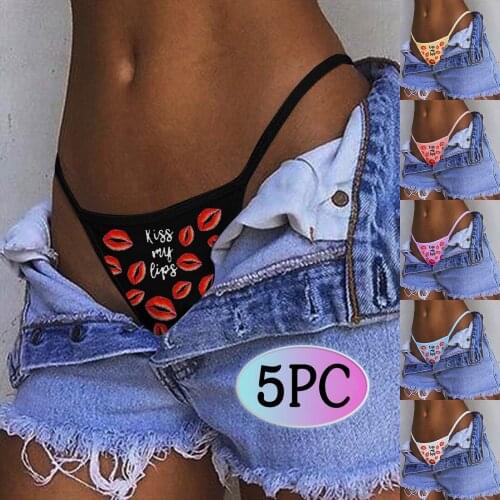 Sexy Girl High Quality Women Funny Printing Sexy Underwear Lingerie Thong Panties Ladies Out Underwear For Dropshipping