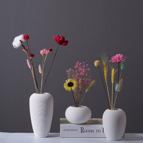 Nordic brushed creative ceramic vase office modern home decoration crafts ornaments simple dried flower flower arrangement