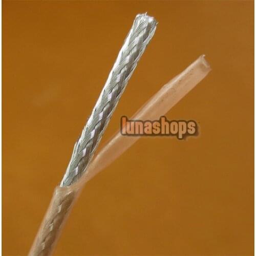LN003951 5m Slim Skin Silver Plated + Shield Layer Speaker Audio Signal DIY Cable Dia:2.4mm