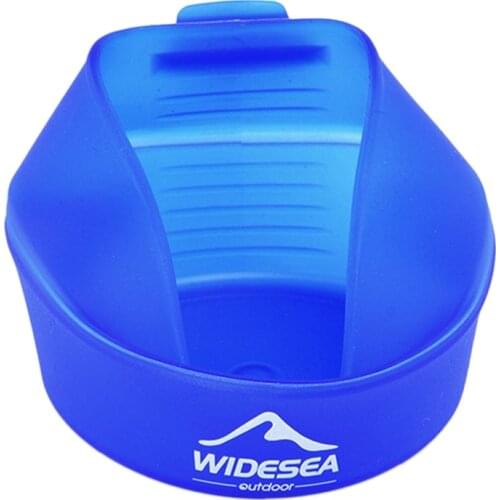 Top!-Widesea Camping 250Ml TPE Folding Cup Outdoor Pocket Bowl Tableware Cookware Portable Handle Tourism Mug Hiking