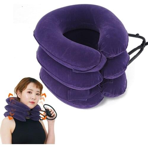 3 Layers Neck Traction Cervical Collar Neck Tractor Stretcher Pillow 3 Tubes Neck Support Brace Neck Stretching Cervical Relief
