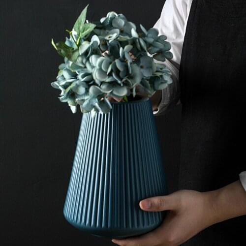 Vases for Decoration Home Plastic Vase White/Blue Flower Basket Arrangement Living Room Modern Style Artistical Vase Hot Sale MJ
