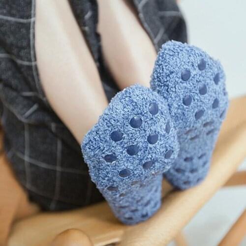 2021 New Funny Floor Boat Socks For Women Men Winter Warm Cotton Plush Non-Slip Socks Solid Short Socks Slippers Indoor