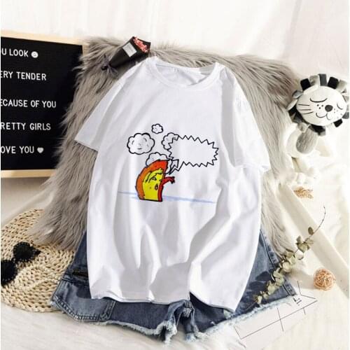 Power flame Summer Fashion Women T Shirt Harajuku Short Sleeve Funny fire T-Shirt Cute Cartoon Printed Top Tees Female Clothes