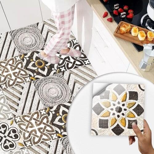 10/15/20/30cm Portuguese Style Hard Tiles Wall Sticker Kitchen Backsplash Wall Decals Oil-proof Peel & Stick Ceramics Art Mural