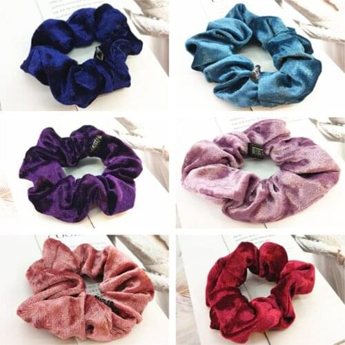 12Colors 1PC Women Elegant Velvet Solid Elastic Hair Bands Ponytail Holder Scrunchies Tie Hair Rubber Band Lady Hair Accessories
