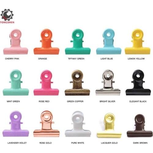 15Colors Cute Metal Paper File Binder Clips Pink Paper Clips school office Supplies Stationery Metal Hinge Clips Bulldog Clips