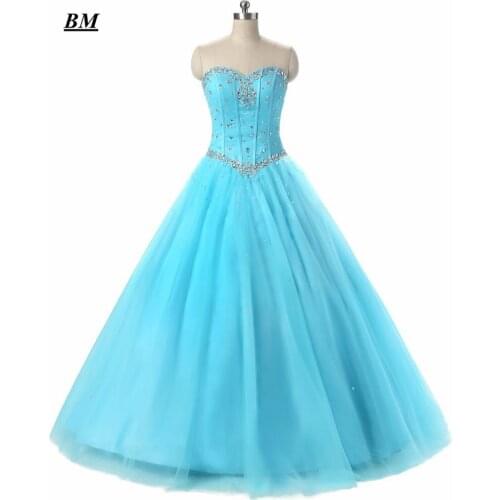 2019 New Stock Cheap Quinceanera Dresses Ball Gown Beading Sweet 16 Dresses Formal Prom Party Gown Vestido De 15 Anos BM43