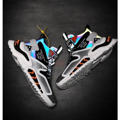 2021 High Quality Casual Mens Shoes Breathable Reflective Chunky Sneakers Men Luxury Brand Designer Shoes Men High Top Sneakers