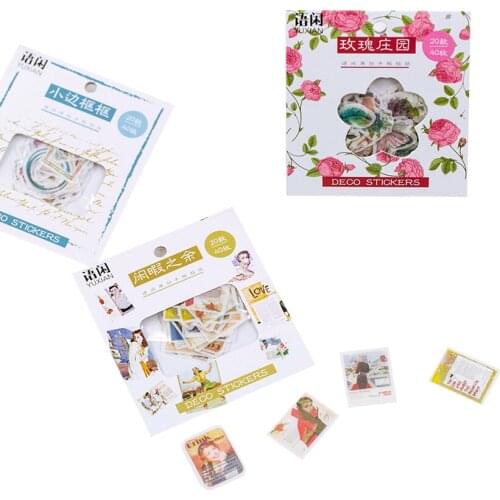 40pcs/pack Kawaii Different Design Rose Number Sticker Washi Sticker Album Dairy Decoration DIY Scrapbook Sticker