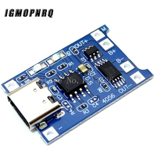 5Pcs/lot TP4056 Type-c USB 5V 1A 18650 Lithium Battery Charger Module Charging Board With Protection Dual Functions 1A Li-ion