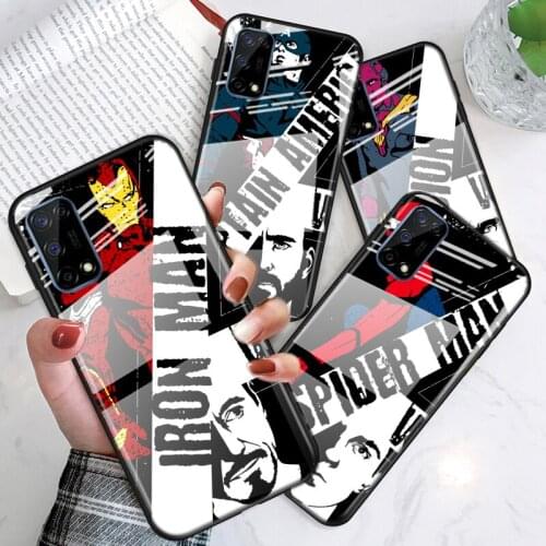 Tempered Glass Cover Avengers Marvel superhero For OPPO A9 2020 A52 Find X2 Lite Realme 7 7i 6 5 Pro C3 XT Phone Case