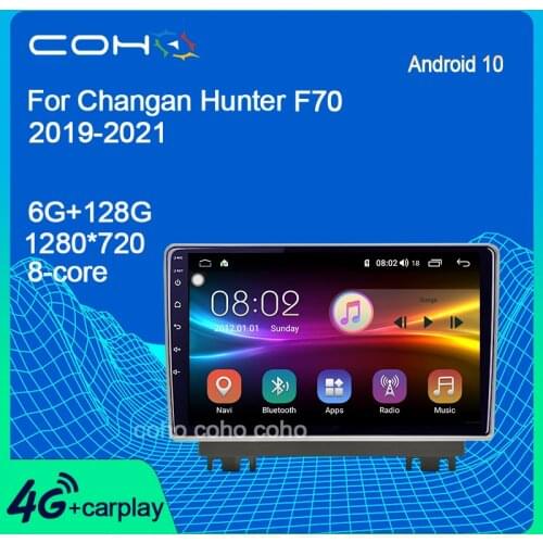COHO For Changan Hunter F70 2019-2021 Android 10.0 4G Car Radio Player Navigation GPS Octa Core 6GB+128GB Radio Multimedia