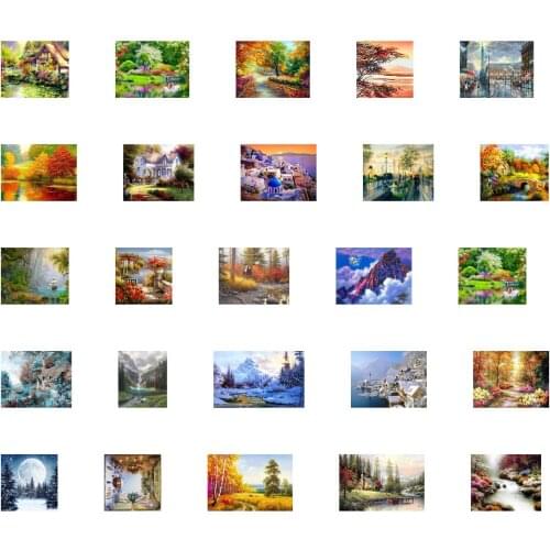 Scenery new 15 Counted Cross Stitch 11CT 14CT 18ct 25ct 22ct 28ct Cross Stitch Kits Embroidery Needlework Sets