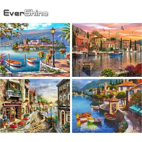 Evershine Diamond Embroidery Full Set Scenery Mosaic Painting Rhinestones 5D DIY Cross Stitch Kit Home Decoration