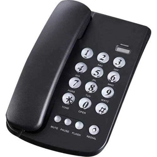 Hotel Wired Corded Phone Desk Landline Telephone with Cyrstal Clear Buttons, Fixed Telephone, Support Mute, Flash, Pause, Redial