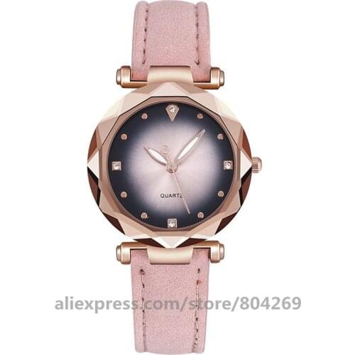 Fashion Starry Sky Wrist Watch For Women Bracelet Simple Fashion Quartz Leather Belt Wrist Watch Zegarek Damski sb19082806