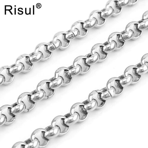 Stainless steel Men heavy chain sell in meter No clasp 10mm big Rolo O chain necklace thick punk style chain necklace