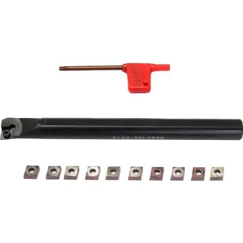 S16Q-SCLCR09 Jet Boring Bar Rod Turning Tool Holder Set with 10pcs
