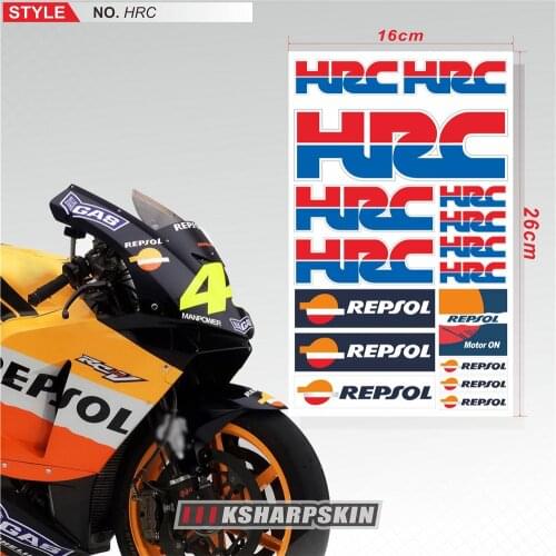 Motorcycle Body Sticker Reflective Waterproof helmet fuel tank tail box logo decals Kit set For Honda CBR HRC PEOSOL showa sign
