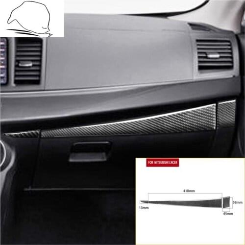 For Mitsubishi Lancer EVO X MR 2008-2015 Co-pilot Storage Carbon Fiber Sticker Strips Glove Box Trim Cover Auto Car Accessories