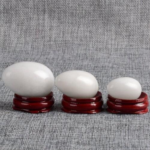Natural White Jade Massage Stone Undrilled Kegel Egg Viginal MuscleTightening Ben Wa Ball Health Care Healing crystals Yoni Eggs